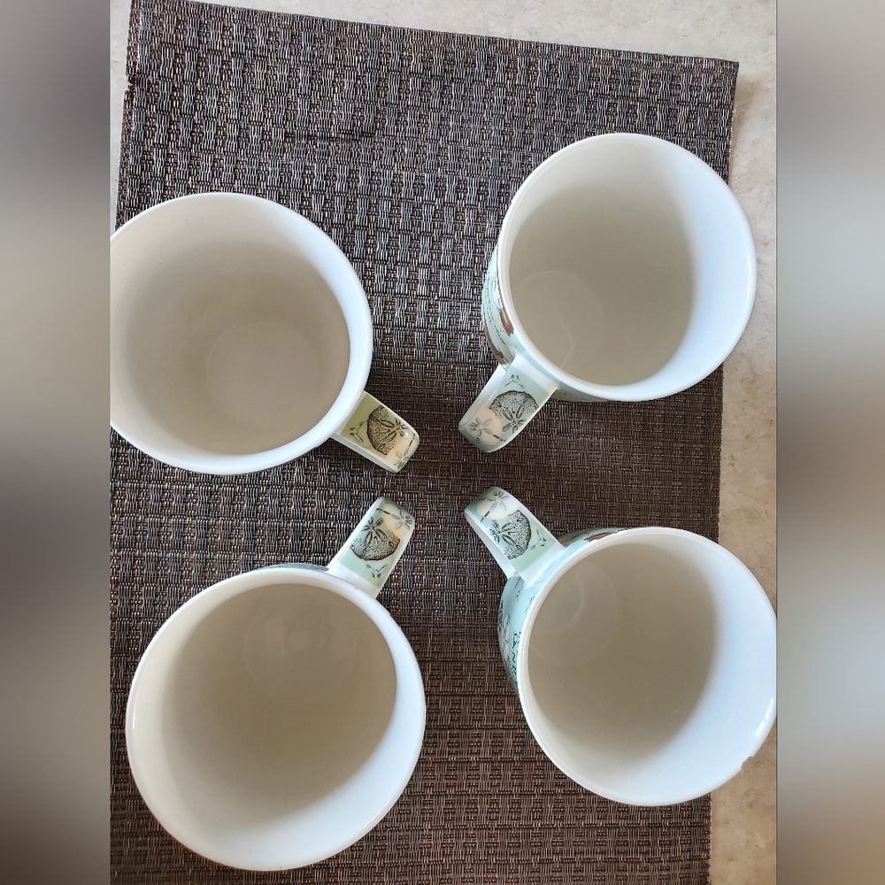 Cape Shore Set of 4 Harbor Mugs, sea life motif, Sanibel Island, 15oz coffee cup - Picture 4 of 12